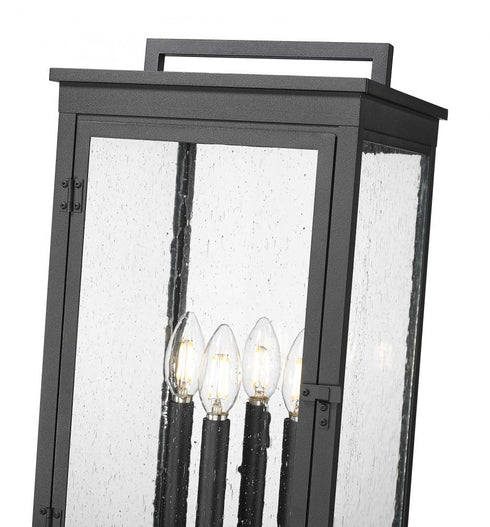 Z-Lite Hartwell 4 Light Outdoor Post Mounted Fixture in Sand Black Finish Model: 5019PHBS-536P-BK
