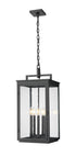 Z-Lite Hartwell 5 Light Outdoor Chain Mount Ceiling Fixture in Sand Black Finish Model: 5019CHXL-BK