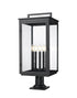 Z-Lite Hartwell 5 Light Outdoor Pier Mounted Fixture in Sand Black Finish Model: 5019PHXLR-533PM-BK