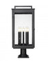 Z-Lite Hartwell 5 Light Outdoor Pier Mounted Fixture in Sand Black Finish Model: 5019PHXLR-533PM-BK