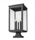 Z-Lite Hartwell 5 Light Outdoor Pier Mounted Fixture in Sand Black Finish Model: 5019PHXLS-SQPM-BK