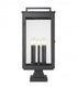 Z-Lite Hartwell 5 Light Outdoor Pier Mounted Fixture in Sand Black Finish Model: 5019PHXLS-SQPM-BK