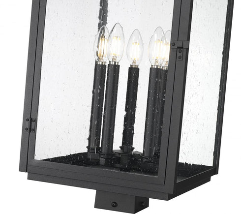 Z-Lite Hartwell 5 Light Outdoor Post Mount Fixture in Sand Black Finish Model: 5019PHXLS-BK