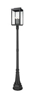 Z-Lite Hartwell 5 Light Outdoor Post Mounted Fixture in Sand Black Finish Model: 5019PHXLR-564P-BK