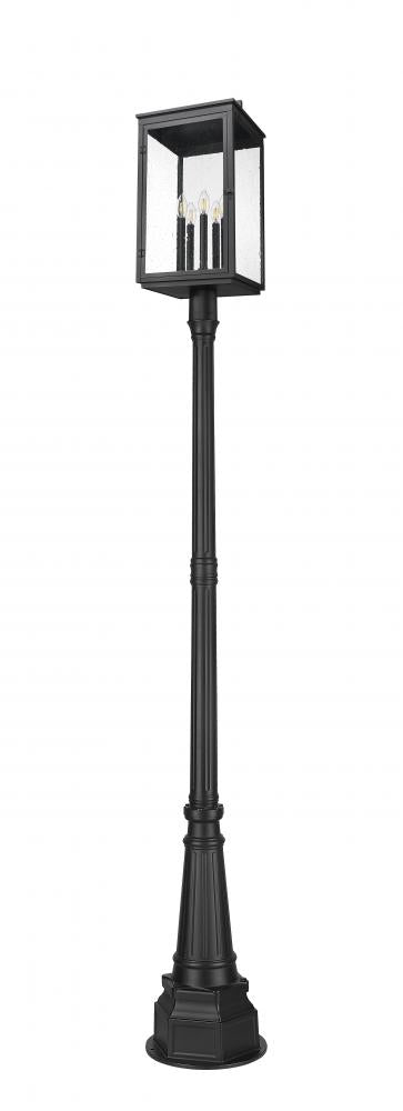 Z-Lite Hartwell 5 Light Outdoor Post Mounted Fixture in Sand Black Finish Model: 5019PHXLR-564P-BK