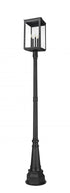 Z-Lite Hartwell 5 Light Outdoor Post Mounted Fixture in Sand Black Finish Model: 5019PHXLR-564P-BK