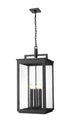Z-Lite Hartwell 6 Light Outdoor Chain Mount Ceiling Fixture in Sand Black Finish Model: 5019CHXXL-BK