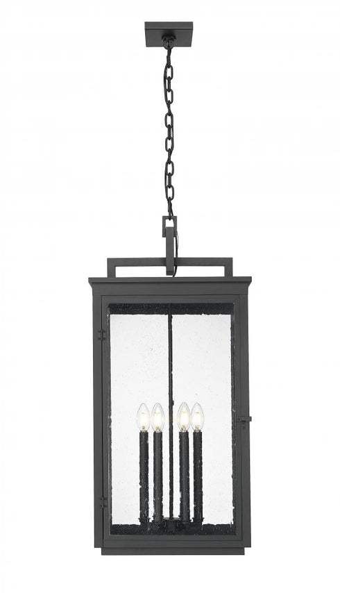 Z-Lite Hartwell 6 Light Outdoor Chain Mount Ceiling Fixture in Sand Black Finish Model: 5019CHXXL-BK