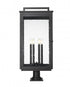 Z-Lite Hartwell 6 Light Outdoor Pier Mounted Fixture in Sand Black Finish Model: 5019PHXXLR-533PM-BK