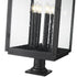 Z-Lite Hartwell 6 Light Outdoor Pier Mounted Fixture in Sand Black Finish Model: 5019PHXXLR-533PM-BK