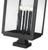 Z-Lite Hartwell 6 Light Outdoor Pier Mounted Fixture in Sand Black Finish Model: 5019PHXXLS-SQPM-BK