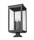 Z-Lite Hartwell 6 Light Outdoor Pier Mounted Fixture in Sand Black Finish Model: 5019PHXXLS-SQPM-BK