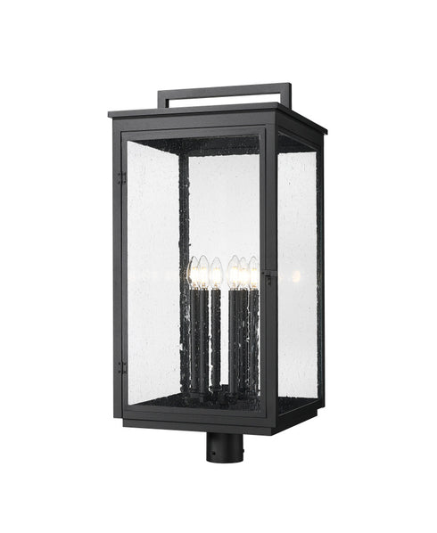 Z-Lite Hartwell 6 Light Outdoor Post Mount Fixture in Sand Black Finish Model: 5019PHXXLR-BK