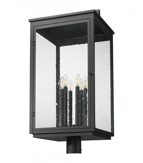 Z-Lite Hartwell 6 Light Outdoor Post Mount Fixture in Sand Black Finish Model: 5019PHXXLR-BK