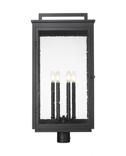 Z-Lite Hartwell 6 Light Outdoor Post Mount Fixture in Sand Black Finish Model: 5019PHXXLR-BK
