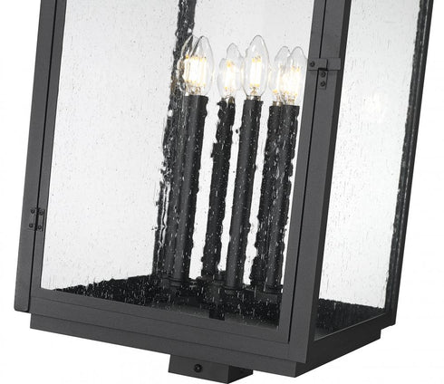Z-Lite Hartwell 6 Light Outdoor Post Mount Fixture in Sand Black Finish Model: 5019PHXXLS-BK