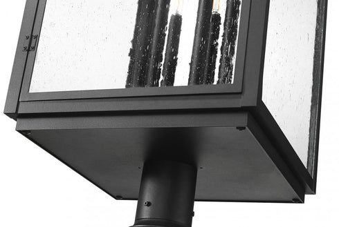 Z-Lite Hartwell 6 Light Outdoor Post Mounted Fixture in Sand Black Finish Model: 5019PHXXLR-5010P-BK