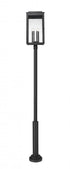 Z-Lite Hartwell 6 Light Outdoor Post Mounted Fixture in Sand Black Finish Model: 5019PHXXLR-5010P-BK