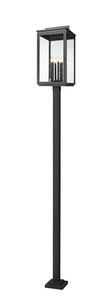 Z-Lite Hartwell 6 Light Outdoor Post Mounted Fixture in Sand Black Finish Model: 5019PHXXLS-536P-BK