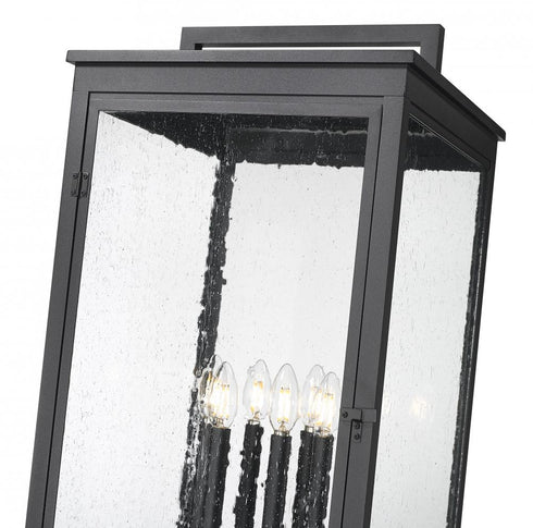 Z-Lite Hartwell 6 Light Outdoor Post Mounted Fixture in Sand Black Finish Model: 5019PHXXLS-536P-BK