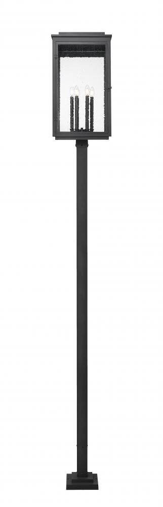 Z-Lite Hartwell 6 Light Outdoor Post Mounted Fixture in Sand Black Finish Model: 5019PHXXLS-536P-BK