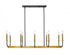 Z-Lite Haylie 10 Light Linear Chandelier in Matte Black + Olde Brass Finish Model: 479-10L-MB-OBR