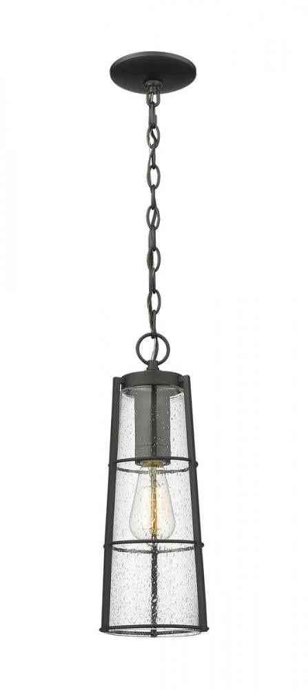 Z-Lite Helix 1 Light Outdoor Chain Mount Ceiling Fixture in Black Finish Model: 591CHB-BK