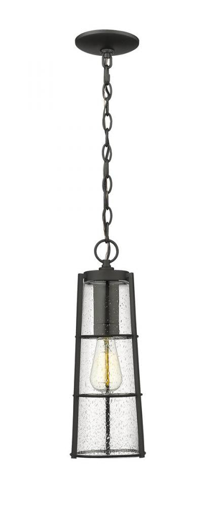 Z-Lite Helix 1 Light Outdoor Chain Mount Ceiling Fixture in Black Finish Model: 591CHB-BK