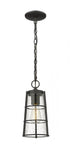 Z-Lite Helix 1 Light Outdoor Chain Mount Ceiling Fixture in Black Finish Model: 591CHM-BK