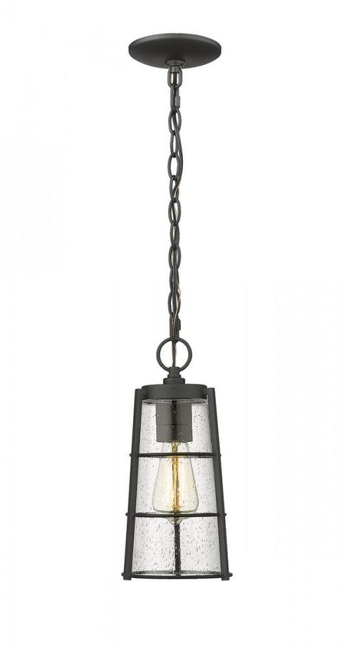 Z-Lite Helix 1 Light Outdoor Chain Mount Ceiling Fixture in Black Finish Model: 591CHM-BK