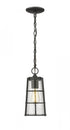 Z-Lite Helix 1 Light Outdoor Chain Mount Ceiling Fixture in Black Finish Model: 591CHM-BK