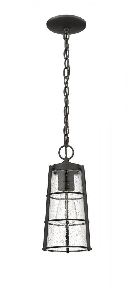 Z-Lite Helix 1 Light Outdoor Chain Mount Ceiling Fixture in Black Finish Model: 591CHM-BK