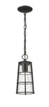 Z-Lite Helix 1 Light Outdoor Chain Mount Ceiling Fixture in Black Finish Model: 591CHM-BK