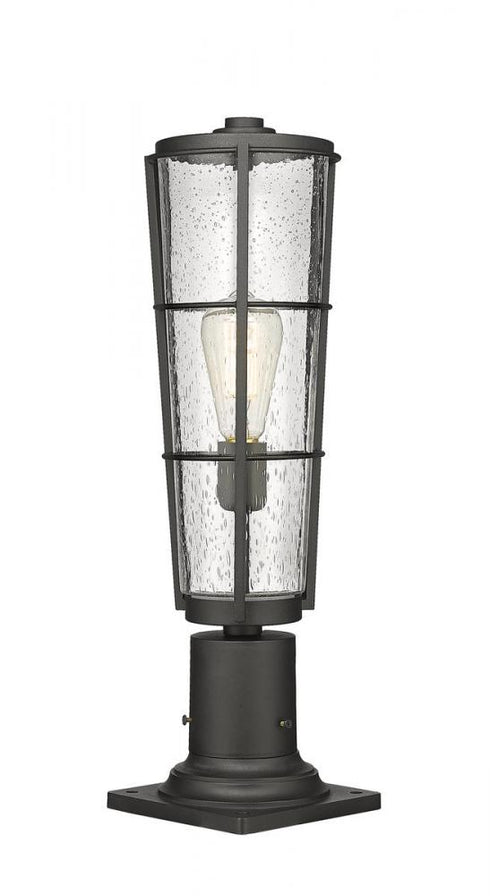 Z-Lite Helix 1 Light Outdoor Pier Mounted Fixture in Black Finish Model: 591PHB-533PM-BK