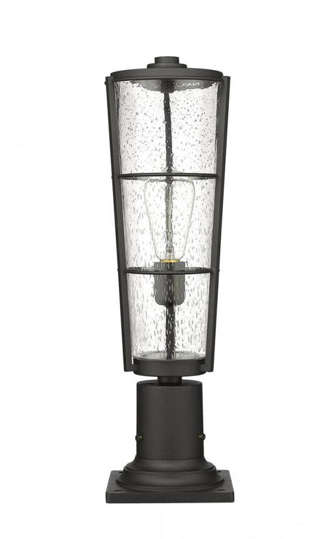 Z-Lite Helix 1 Light Outdoor Pier Mounted Fixture in Black Finish Model: 591PHB-533PM-BK