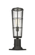 Z-Lite Helix 1 Light Outdoor Pier Mounted Fixture in Black Finish Model: 591PHB-533PM-BK