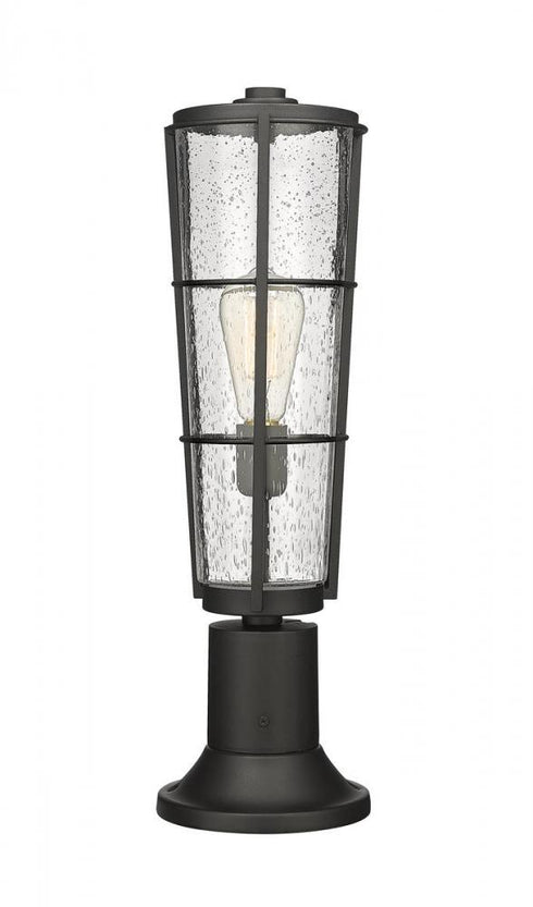 Z-Lite Helix 1 Light Outdoor Pier Mounted Fixture in Black Finish Model: 591PHB-553PM-BK