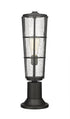 Z-Lite Helix 1 Light Outdoor Pier Mounted Fixture in Black Finish Model: 591PHB-553PM-BK
