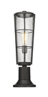 Z-Lite Helix 1 Light Outdoor Pier Mounted Fixture in Black Finish Model: 591PHB-553PM-BK