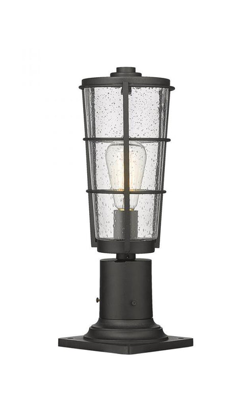 Z-Lite Helix 1 Light Outdoor Pier Mounted Fixture in Black Finish Model: 591PHM-533PM-BK