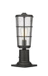 Z-Lite Helix 1 Light Outdoor Pier Mounted Fixture in Black Finish Model: 591PHM-533PM-BK