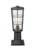 Z-Lite Helix 1 Light Outdoor Pier Mounted Fixture in Black Finish Model: 591PHM-533PM-BK