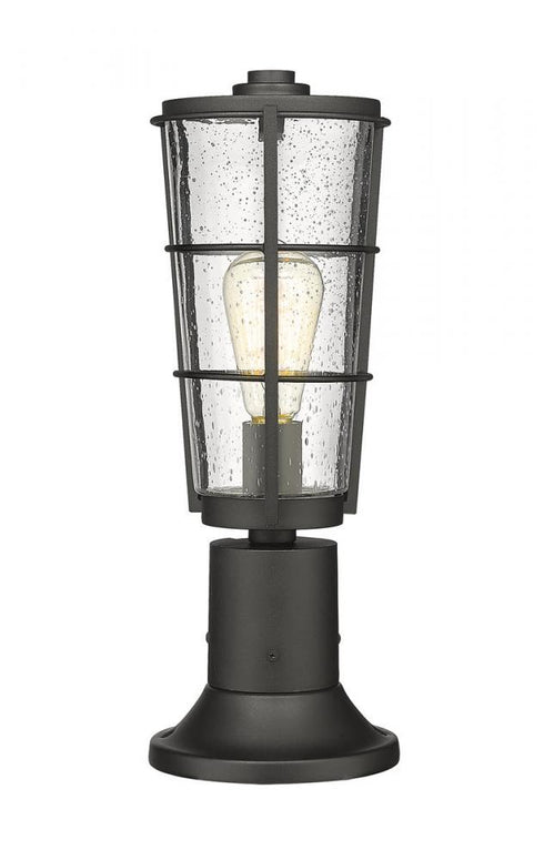Z-Lite Helix 1 Light Outdoor Pier Mounted Fixture in Black Finish Model: 591PHM-553PM-BK
