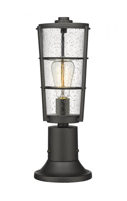 Z-Lite Helix 1 Light Outdoor Pier Mounted Fixture in Black Finish Model: 591PHM-553PM-BK