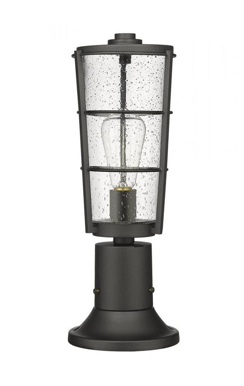 Z-Lite Helix 1 Light Outdoor Pier Mounted Fixture in Black Finish Model: 591PHM-553PM-BK