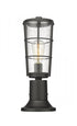 Z-Lite Helix 1 Light Outdoor Pier Mounted Fixture in Black Finish Model: 591PHM-553PM-BK