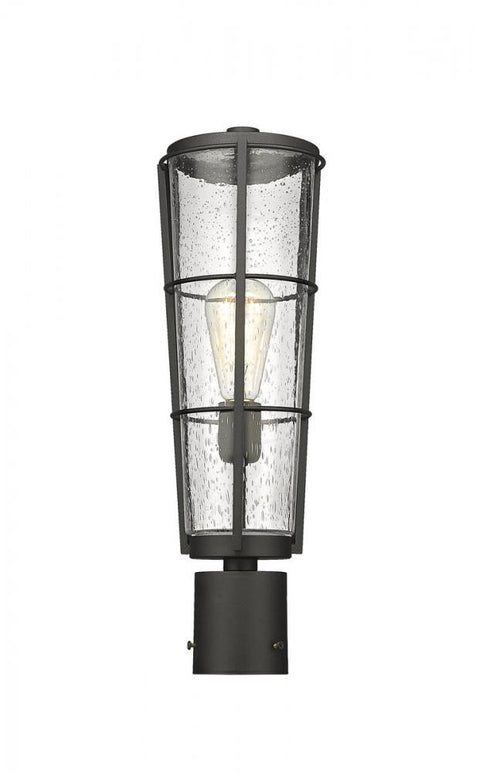 Z-Lite Helix 1 Light Outdoor Post Mount Fixture in Black Finish Model: 591PHB-BK