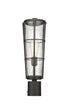 Z-Lite Helix 1 Light Outdoor Post Mount Fixture in Black Finish Model: 591PHB-BK