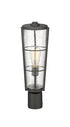 Z-Lite Helix 1 Light Outdoor Post Mount Fixture in Black Finish Model: 591PHB-BK