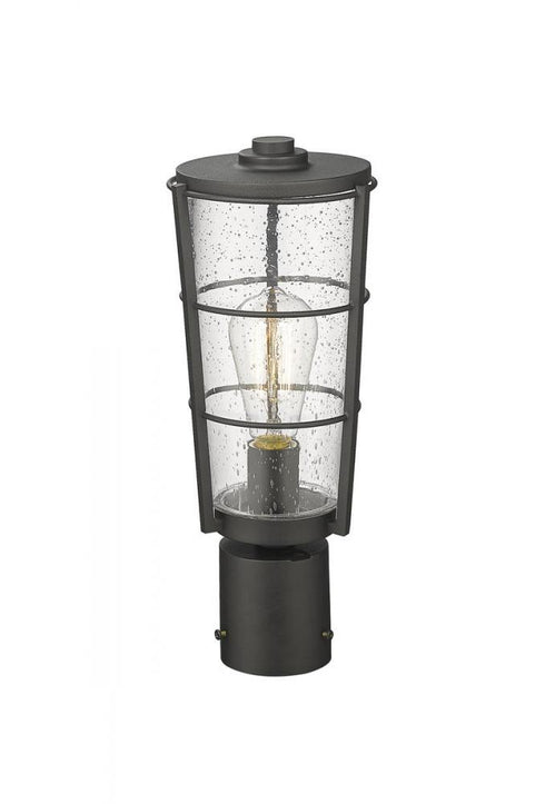 Z-Lite Helix 1 Light Outdoor Post Mount Fixture in Black Finish Model: 591PHM-BK